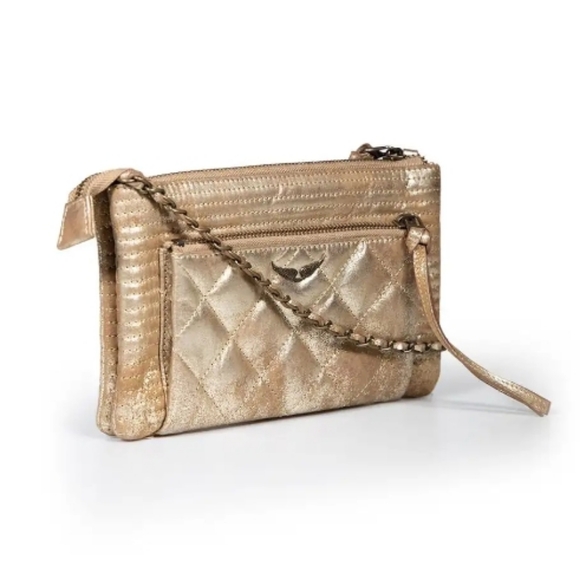 ZADIG AND VOLTAIRE LOUISA PADDED QUILTED LEATHER CROSSBODY SHOULDER BAG - Picture 1 of 9
